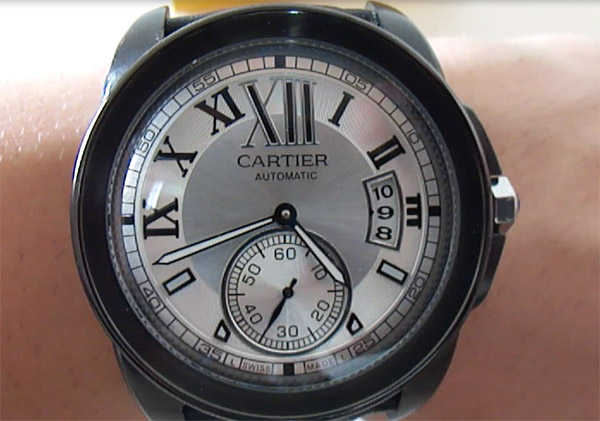 Plata Calibre de Cartier Dial Reloj de la reproducción