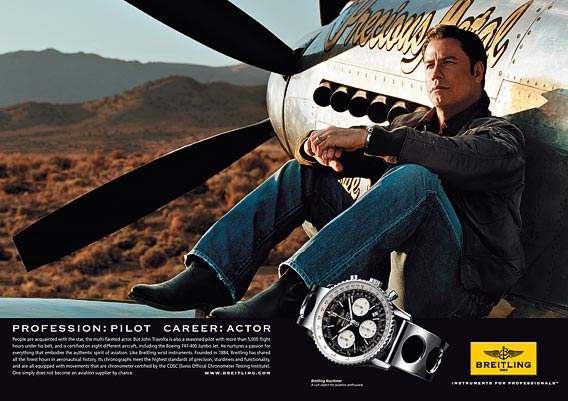 Disfrutar de una replica Breitling aviador, Breitling Travolta Breitling Navitimer