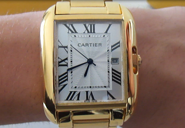 Cartier Tank Inglesa oro amarillo plateado reloj de replica