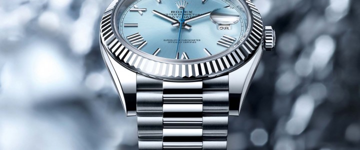 Replica Rolex Day-Date 40 en platino ahora con bisel estriado